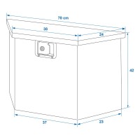 Werkzeugbox Aluminium für Anhängerdeichsel 700/380 x 240 x H420 mm