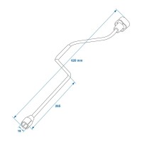 Handkurbel 620mm / 19mm für Ausdrehstütze