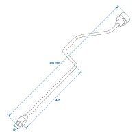 Handkurbel 840 mm/19mm für Ausdrehstütze