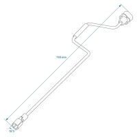 Kurbel 740 mm mit 19-mm-Kardangelenk für Ausdrehstütze