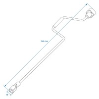 Kurbel 740 mm mit 19-mm-Kardangelenk für Ausdrehstütze