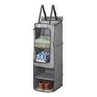 Hängeaufbewahrung 4 Fächer 34 x 34 x 96 cm mit Reißverschlussfach + 7 mm Keder