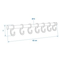 Zeltkleiderhaken Leiste mit 7 Haken