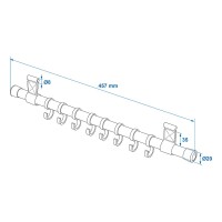 Hakenleiste mit 8 Haken