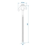 Zelthering 20cm Metal schraubbar mit Kunststoffhaken