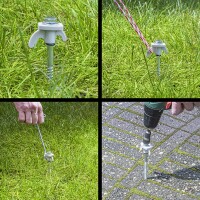 Zelthering 20 cm Metal schraubbar mit Kunststoffhaken + Adapter - Set von 20 Stück im Koffer