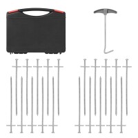 Felsbodenhering 23 cm Metal mit geschweißtem Querstift - Set von 20 Stück im Koffer