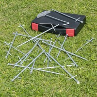 Felsbodenhering 23 cm Metal mit geschweißtem Querstift - Set von 20 Stück im Koffer