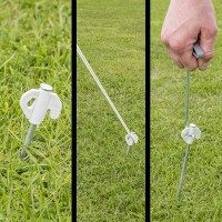 Felsbodenhering 20 cm Metal mit Kunststoffhaken - Set von 20 Stück im Koffer