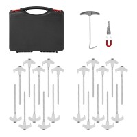 Zelthering 20 cm Metal schraubbar mit Kunststoffhaken und Schraubenkopf - Set von 20 Stück im Koffer