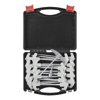 Zelthering 20 cm Metal schraubbar mit Kunststoffhaken und Schraubenkopf - Set von 20 Stück im Koffer