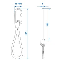 Zeltspanner elastisch weiß mit Haken
