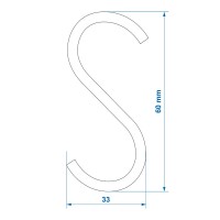 S-Haken Ø4mm 6cm 6 Stück im Blister