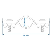 Zeltrohrschelle doppelt 25-28mm 2 Stück im Blister