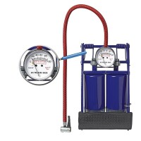 Fußpumpe Doppelzylinder mit Manometer