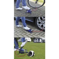 Fußpumpe Doppelzylinder mit Manometer