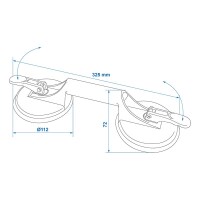 Saugheber Aluminium mit 2 Saugnäpfen