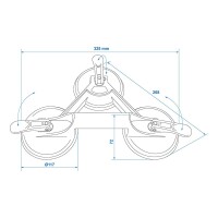 Saugheber Aluminium mit 3 Saugnäpfen