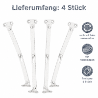4x Klappenhalter 300 mm für Wohnmobilmöbel – Stahl vernickelt, rechts & links verwendbar