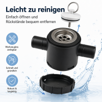 Wohnmobil Wohnwagen Siphon, schwarz 25mm 92121