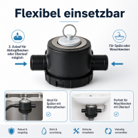 Wohnmobil Wohnwagen Siphon, schwarz 25mm 92121